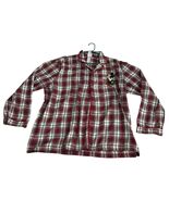 Disney Mickey Mouse Pajama Top Mens Red Plaid Light Flannel Christmas, L... - $31.35