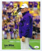 Coach Les Miles Signed 8x10 Photo JSA COA LSU Geaux Tigers Inscription - £54.50 GBP
