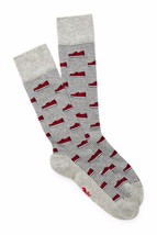 COLE HAAN ALC119 Novelty &quot; Shoe Print &quot; Socks grey Multi ( 7-12 ) FREE S... - £32.38 GBP