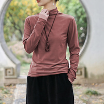 Women Solid Wine Red Color Long Sleeve Casual Blouse - £31.11 GBP