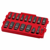 Milwaukee 49-66-6815 Shockwave Impact Duty Socket 3/8" Drive 17-Pc SAE Tray Set - £92.14 GBP