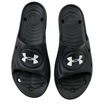 Under Armour Locker Iv Shower Sandals Slides Shoes Mens size 13 Black - £17.92 GBP