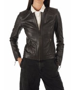 Women&#39;s Genuine Lambskin Real Leather Motorcycle Slim fit Biker Jacket -... - £102.71 GBP