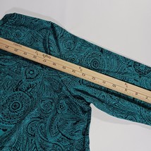 NY Collection ITU2146 Women's Green & Black Paisley 3/4 Sleeve Blouse Top Sz PXL image 8