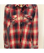 Roebuck &amp; Co. Plaid Red and Blue Men&#39;s Shirt with pearl snaps. - €17,05 EUR