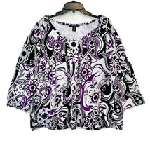 Designer Originals Woman Plus Size 3X Floral Print Multi Color Long Slee... - £10.16 GBP