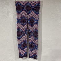 Girls Leggings Size Large Pink Purple Geometric Pattern - $4.72
