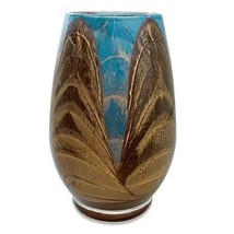 Northern Lights Esque Harmony Vase AND OR Candle Holder Mahogany Turquoise NEW - £41.75 GBP