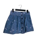 ZARA Size 2 TRF Collection Chambray Denim Heart Print Skirt Button Down - $18.69