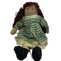 Audrey&#39;s Fabric Cloth Rag Doll Charity Country Farmhouse Style 19&quot; Primitive - £20.08 GBP