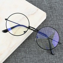 Round Blue Light Glasses for Men Women Wire Frame UV Blocking Computer Glasses - £10.73 GBP