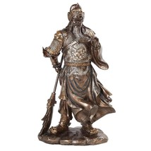 GUAN YU STATUE 12&quot; Bronze Resin Guan Gong Chinese Warrior Three Kingdoms... - £42.51 GBP