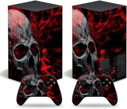 For Series X Console And Controllers, Full Body Vinyl Skin Decal, Blood Skull. - £30.43 GBP