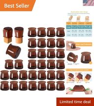 32 Pcs Silicone Chair Leg Floor Protectors for Hardwood Floors, Brown Fe... - $43.23