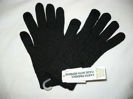 Time And Tru Women&#39;s Solid Cable Knit Touch Gloves Thick &amp; Warm Black Soot NEW - £7.44 GBP