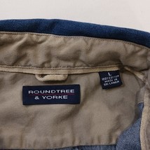 Roundtree & Yorke Men's Blue Cotton Button-Down Denim Shirt Size Large image 3