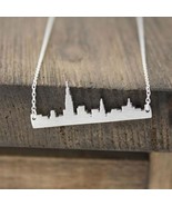 NEW YORK SKYLINE NECKLACE 1.25&quot; Small Tiny Pendant Cityscape City Scape ... - $165.18 MXN