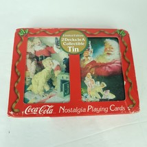 1996 Coca-Cola Santa Claus Nostalgia Playing Cards in Tin NEW Sealed - $17.81