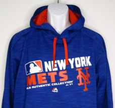 New York Mets Majestic MLB Authentic Collection Pullover Hoodie Thermabase Sz Lg - £25.90 GBP