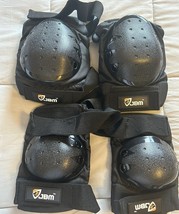JBM Knee Pads Elbow &amp; Pads for Inline Skating Used Black Roller Blading - $7.91