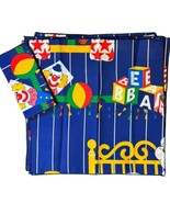 Vintage Clown Fabric Napkins Set of 8 Squares Cloth 17&quot; Primary Colors C... - $351.43 MXN