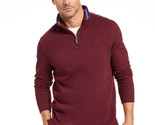 Club Room Men&#39;s Quarter-Zip French Rib Pullover Red Plum-2XL - $22.97