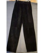 Vtg Neiman Marcus Club Womens High Rise Black Suede Lined Pants Size 10 EUC - $56.91 CAD
