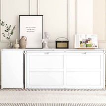 White Queen Size Murphy Bed with Rotatable Desk | Space Saver - $13,770.93 MXN