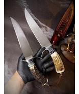Wootz Steel Handmade Hunting Knife Survival Straight Knives Bowie Antler... - $4,855.61 MXN