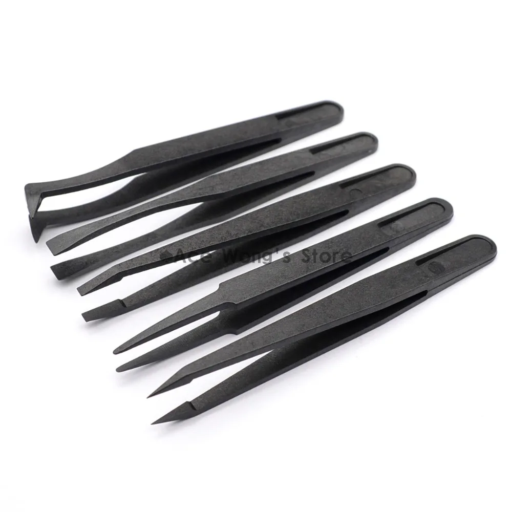 House Home New Arrival 5pcs/set Portable Black Straight Bend Anti-static Plastic - £19.98 GBP