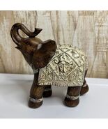Vintage Decorative Elephant Figurine Statue Wood Carving Style Home Decor - $35.06 CAD