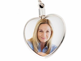 Heart Photo charm| Personalized memorial necklace| Custom Photo Miniature Painti - £44.10 GBP