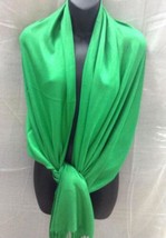 Light Green Women Soft Pashmina Classic Solid Cashmere Scarf Stole Wrap - £14.94 GBP