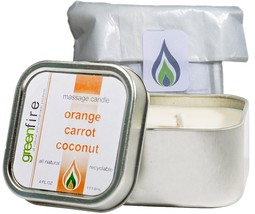 Greenfire All Natural Massage Oil Candle, Orange Carrot Coconut, 4 Fluid... - $45.99