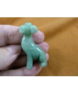 (Y-GIR-ST-561) green GIRAFFE giraffes stone carving FIGURINE gemstone gi... - $19.53 CAD