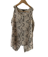 Express blouse top  XS/1P Sleeveles back vent split animal print black g... - £19.66 GBP