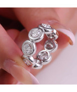 2CT Round Moissanite Wedding Ring 925 Silver Solitaire Unique Engagement... - $334.64 CAD