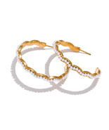 Pearl Hoop Earrings Stainless Steel - $34.68 CAD