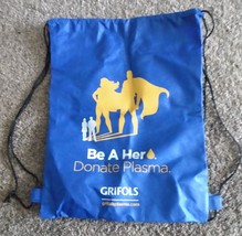 Be A Hero Donate Plasma Drawstring Bag Backpack Cinch Sack Blue Giveaway... - $5.00