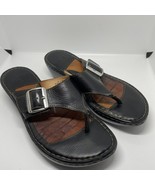 Born Sandals Women’s Size 9 Black Thong Sandals Chunk Adjustable Side Bu... - $16.69