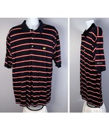 Masters Collection Golf Polo Shirt Mens XL Striped Cotton Black Red White - $49.45