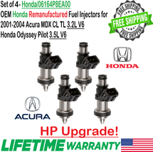 x4 Honda OEM HP Upgrade Fuel Injectors for 2002, 03, 2004 Honda Odyssey 3.5L V6 - £88.65 GBP