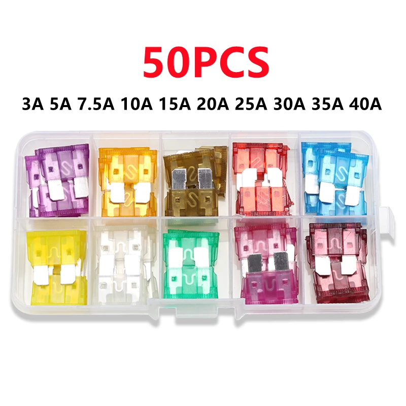 50PCS Small Size Standard Size Auto Automotive Car Boat Truck Blade Fuse Box ort - $51.64