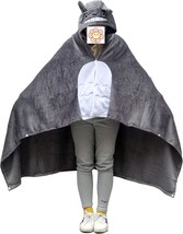 Anime Throw Blanket Flannel Fleece Blanket Cosplay Hooded Cloak Fluffy, Gray). - £34.55 GBP