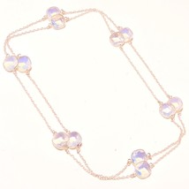 Milky Opal Faceted Handmade Black Friday Gift Necklace Jewelry 36&quot; SA 637 - £4.01 GBP