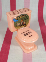 Cute Vintage Miniature RENWAL Pink Dollhouse Toilet New Mexico Souvenir ... - $9.90