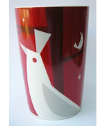 Starbucks Coffee Mug Cup Red Holiday Birds White Handle Christmas 2012 - £23.62 GBP