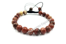 Natural Red Jasper 8x8 mm Round Beads Thread Bracelet TB-17 - £9.33 GBP