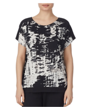 $48 Donna Karan Scoop Neck Sleep Top, White/Black , Size:Small - £12.44 GBP