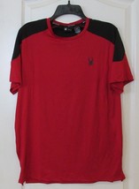 Spyder Active Short Sleeve  Crewneck Tee Shirt RED/BLACK Men&#39;s Sz M-L NWT - $367.73 MXN